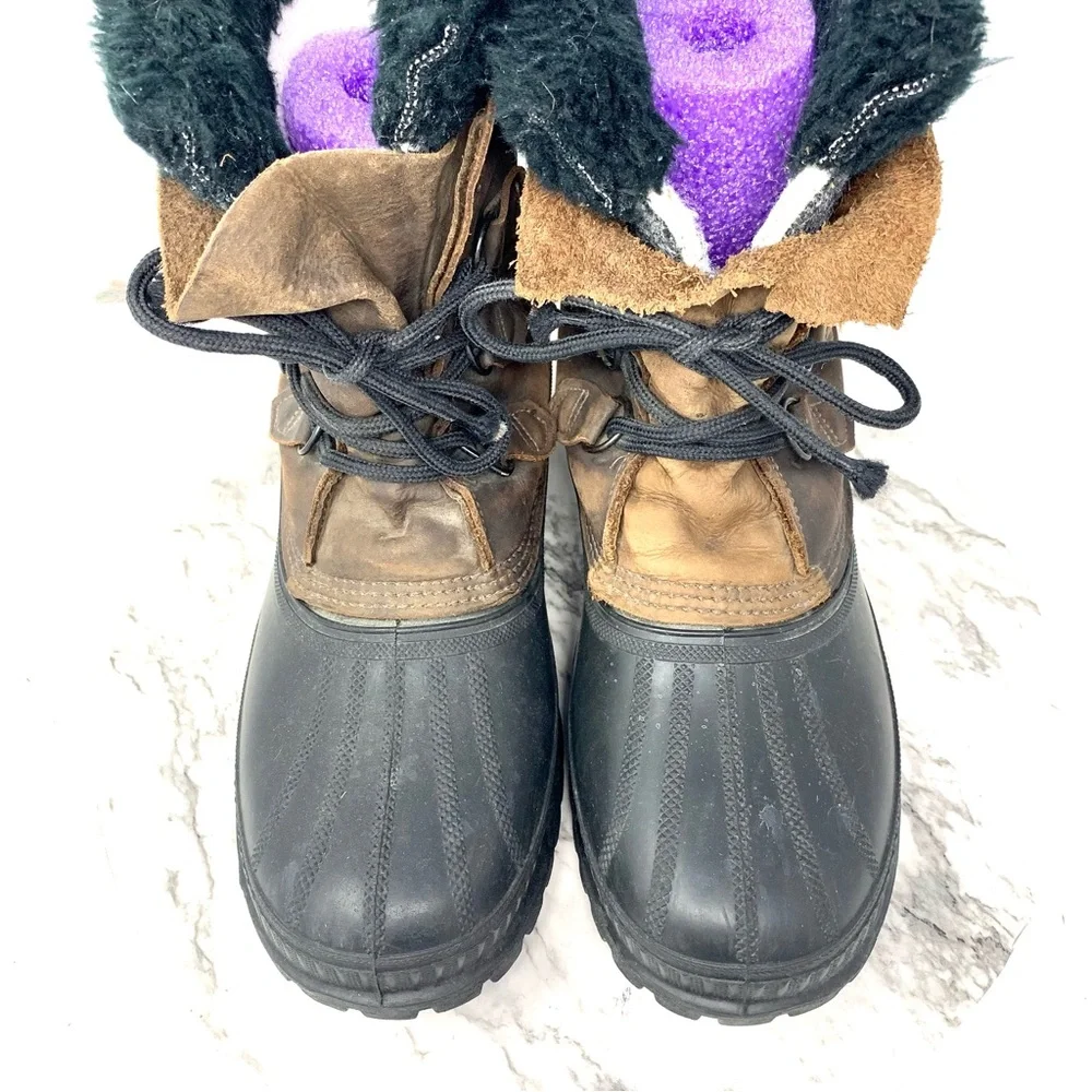 Sorel Bighorn Kaufman Felt Lined Snow Boots 9 Mens Cold Weather Warm Utility